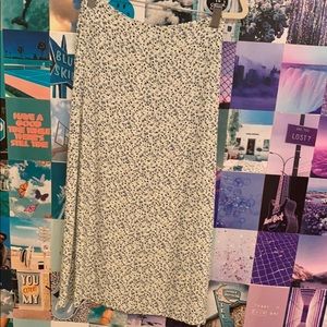 Brandy Melville White Midi Skirt with blue flowers